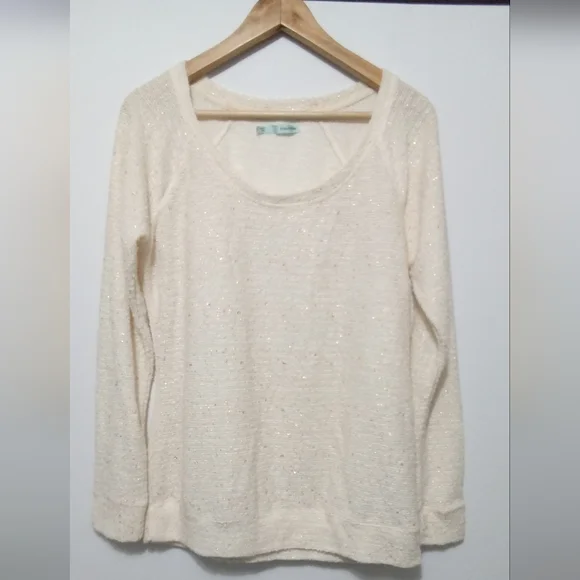 Maurices Soft Ivory Open-Knit Lightweight Sweater - Size Large - Picture 2 of 6
